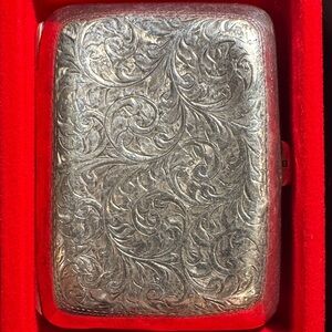 Vintage Art Nouveau Sterling Silver Repousse Hallmarked Cigarette Case